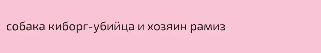 собака киборг-убийца и хозяин рамиз